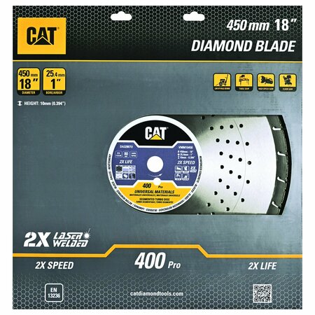 CATERPILLAR 400 Pro 10mm Laser Welded Hard & Multi Materials Diamond Blade 18-In - 450mm DA32807U